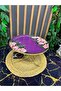Glass Design Metal Leg Presentation Plate, Moon-Shaped Metal Leg and Decorative Glass Rose Pattern on Top