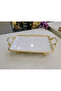 Cast Edge Frame Footed Porcelain Presentation Plate 35*26 Gold - 2