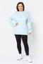 Women Sportswear Fit Long Sleeve Outdoor Sweatshirt, Light Blue - 4