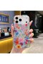iPhone 15 Plus (6.7 Inch) Compatible Silvery Appearance Flowers Patterned Stylish Case
