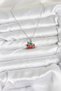 Silver Steel Chain Sled Pine Tree Christmas Theme Women's Necklace for Elegant Necks