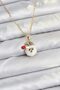 Snowman Head with Golden Steel Chain Hat Christmas Theme Women's Necklace for Elegant Necks - 2