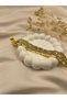 Gold Silver Mix Thick Chain Women's Bracelet – Stylish Modern Metal Bracelet Jewelry with Stone Detail - 4