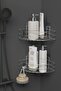 2-Piece Adhesive Metal Corner Bathroom Shelf Bath Set, Chrome Shower Shampoo Holder, Bathroom Organizer 20X20X7 cm - 2