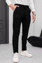 Men's Black Slim Fit Stretch Fabric Pants - 2