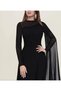 Black Tulle Detailed Stylish Evening Evening Dress Women Long Dress S-M-L-Xl-2Xl-3Xl - 3