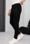 Men's Black Slim Fit Stretch Fabric Pants - 6