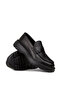 Men's Genuine Leather Black Loafer Shoes - 3