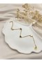 Gold Color Four Heart Detailed Minimal Women's Bracelet – Elegant Thin Daily Stylish Jewelry