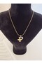Zircon Stone, Gold Color, Bee Detail, Stylish Design Steel Letter Necklace - 2