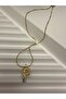 Steel, with Stylish Chain Detail, Two-Tone, Design Letter Necklace - 4