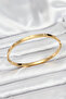 Harmonyaura 316L Steel Gold Color Zircon Stone 65 mm Thin Women's Handcuff Bracelet