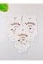 3-Piece 100% Organic Cotton Corded Fabric Combed Cotton Grandfather's Little Lamb Baby Bodysuit