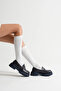 Women's Daily Comfortable Buckle Loafer Navy Blue - 4