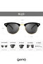 Clubmaster Unisex Black Uv400 Glass Ce Certificated Sunglasses - 5