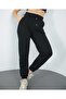 Black Women's Winter Fleece-Lined Leg Elasticated Quality Loose Sweatpants - 4