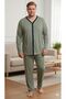 Men's Long Sleeve Shirt Light Green Plus Size Pajama Set