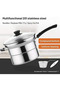 Stainless Steel Steamer Pot Set Cooking Pot Steamer Insert and Vented Glass Lid Stack 4 PCS Set - 6