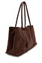 Women's Bitter Brown Magnetic Closure Suede Large Hand and Shoulder Bag - 3