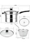 Stainless Steel Steamer Pot Set Cooking Pot Steamer Insert and Vented Glass Lid Stack 4 PCS Set - 2
