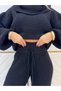 New Season Casual Chic Knitwear Set Women's Turtleneck Long Sleeve Short Blouse - 3