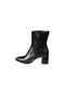 Yazkiş Women's Black Leather 16cm Ankle Length Side Zipper 6cm Thick Heel Pointed Toe Heeled Boots - 4