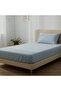 Linen Buldan Blue Single Sheet + Pillowcase - 4
