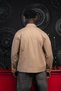 Oversized Thin Canvas Fabric Unlined Shirt with Double Flap Pockets - 5