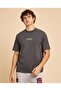 Typography Print T-Shirt With Crew Neck And Short Sleeves