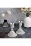 2PCS Brass Taper Candle Holders, 4"H, Silver - 6
