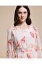Printed Midi Dress With V-Neck And Puff Sleeves - 2