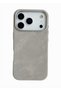 iPhone 17 Pro Gray Velvet Textured Metal Button Magsafe Compatible Velvet Phone Case Stylish Impact Protection - 4