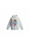 Girl's Kuromi My Melody Printed 3-Thread Sh Fleece-Lined 100% Cotton K Hooded Bottom Top Pink Color Set - 2