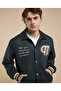 Appliqued Jacket With Button Closure