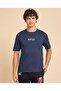 Typography Print T-Shirt With Crew Neck And Short Sleeves