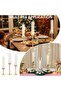 Gold Candlestick Holder Set of 3 – Tall Hurricane Taper Candle Holders - 6