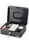 Large Cash Box Steel Register with Tray and Lock (25x20x9 cm) - Black - 7