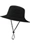 Summer Foldable Wide Brim Black Safari Cowboy Hat Unisex Fedora Bucket Fisherman Hat - 5