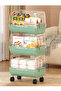 3-Layer Floor-Standing Kitchen Storage Rack with Removable Vegetable Basket