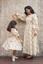 Vintage Cream Floral Mother-Daughter Dress Combination (Sold Individually)