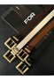 4-Piece Antique Square Buckle Bridged Women's Belt, Trouser Belt, Coat Belt, Dress Belt - 4