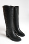 Black Leather Women's Boots Embroidered Western Cowboy Non-Slip Sole Thick Heeled Sahra - 5