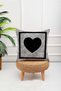 Gray Colored Black Heart t Letter Digital Print Throw Pillow Case - 5