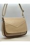 Cream Genuine Leather Bag Women's Daily Use Crossbody Shoulder Bag (25cm X 18cm)