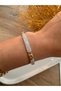 Zircon Stone Stylish Modern Cool Fine Elegant 2 Color Silver and Gold Color Model Juping Bracelet