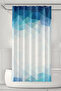 Bathroom Curtain, Blue Diamond Patterned Shower Curtain, Bathtub Curtain, with Ring Gift 175X200Cm Bp-17