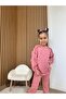 Girls' Cotton Dusty Rose Mini Floral Pattern Sweatshirt & Flare Sweatpants Set - 5