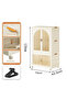 2 Layers Stylish Multi-Function Storage Cabinet & Children's Wardrobe with 10 Piece Cloth Hanger - 2