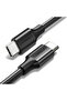كابل USB-C إلى USB-C بطول 1 متر من النايلون بقوة 60 وات - أسود - 2