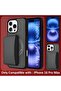 iPhone 16 Pro Max Case with Detachable Card Holder, Carbon Fiber Texture (Black) - 7